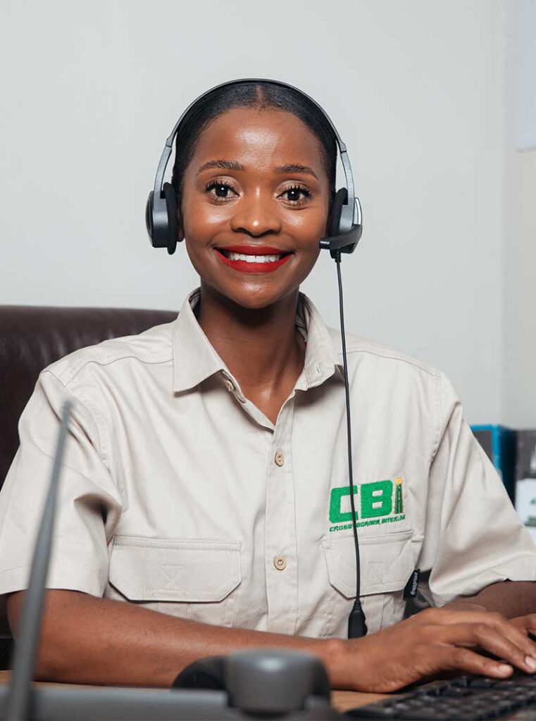 call centre agent smiling